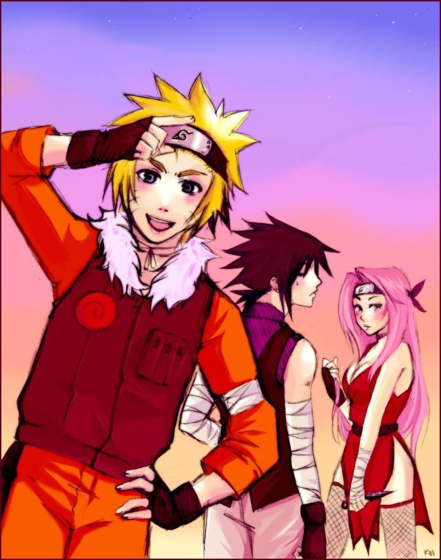 Naruto and Sasuke and Sakura Three cute Team mates (5)